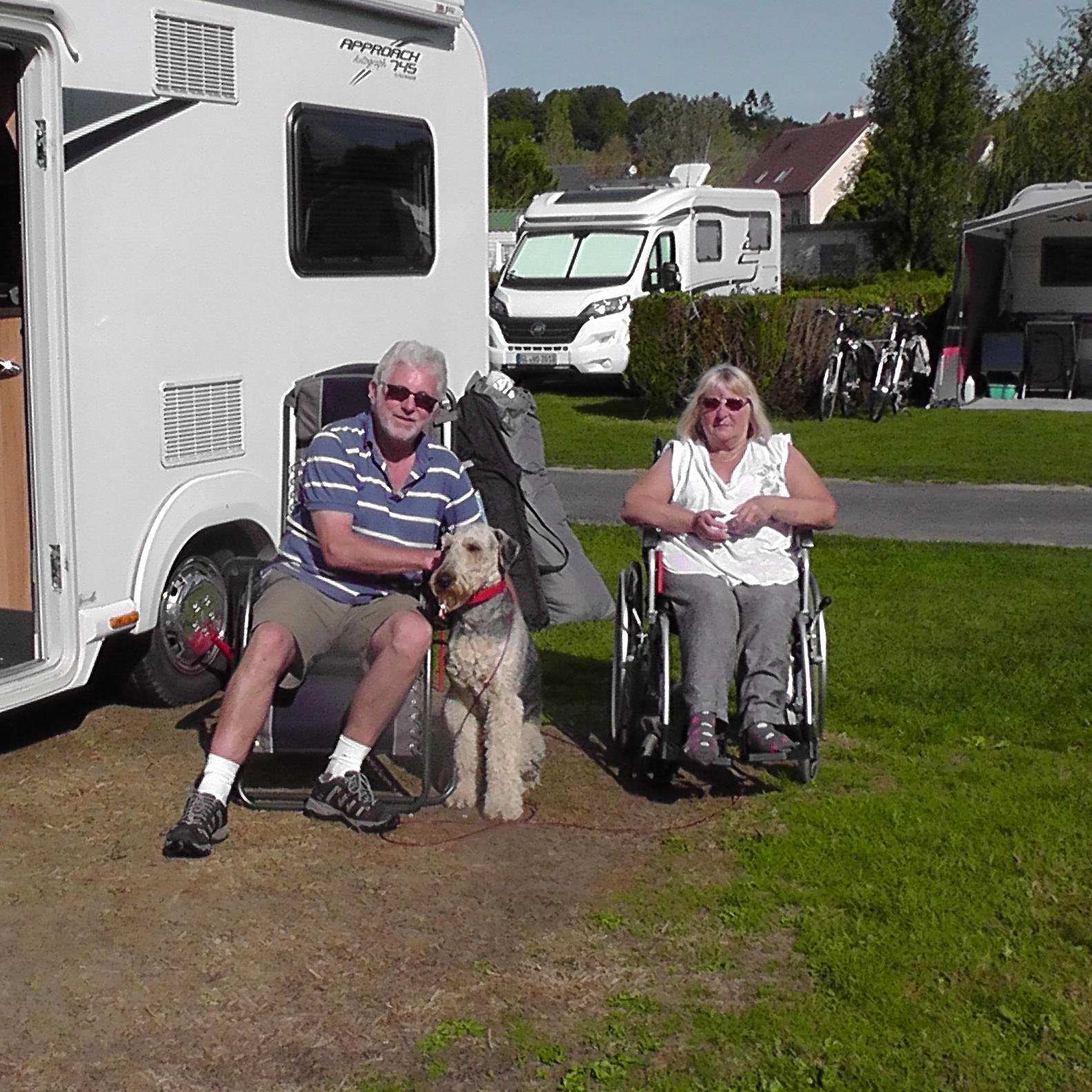 Trips of Chris and Sue (Dud) Lane and Ellie the Airdale Terrier in our Bailey AA745 motorhome .