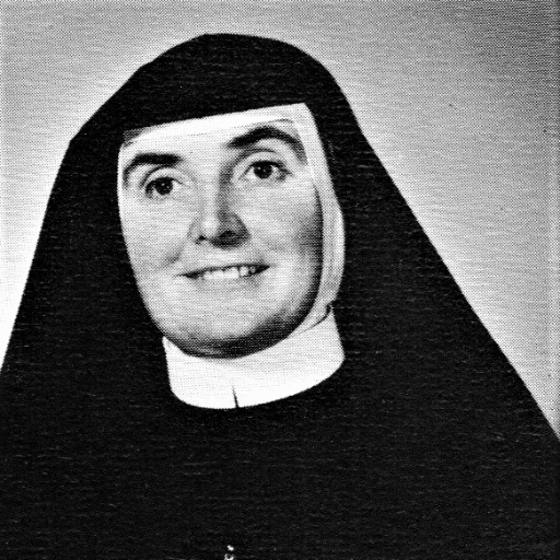 Irish Catholic nun ,Studied Statistical analysis and  Masters in human Psychology,Works in the field of Human rights