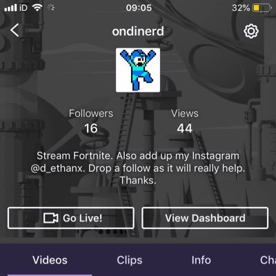 I stream on twitch at https://t.co/YRCVJIZi89 make sure to drop a follow!