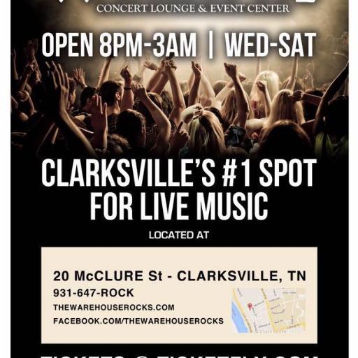 Clarksville Tennessee's premier place to party and see live music and other amazing events. Fully supporting local Music! We sell Food & Booze.  🎶🍕🍸🥨🥃