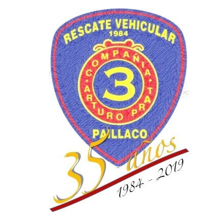 Tercera Compañía de Bomberos Arturo Prat de Paillaco, especialidades de Agua y Rescate Vehicular, Esfuerzo y Abnegación. Fundada el 21 de Mayo de 1984.