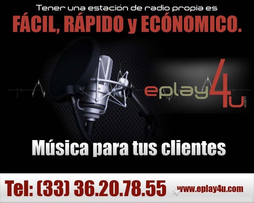 TE OFREZCO LA OPORTUNIDAD DE OBTENER TU PROPIA EMISORA DE RADIO ON LINE!!
PROGRAMA A TUS CLIENTES CON LA MEJOR MÚSICA Y TUS PROMOCIONES!!!
FÁCIL Y RÁPIDO!!