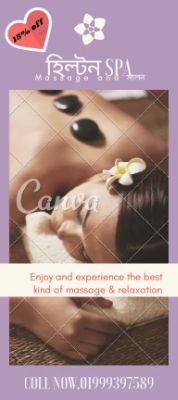 hilton spa & salon
Aroma, Thai, Swidish massage
road 44, house 33, The H Hotel Gulshan 2 Dhaka 1212
coll now, 01999397589, 01760128176