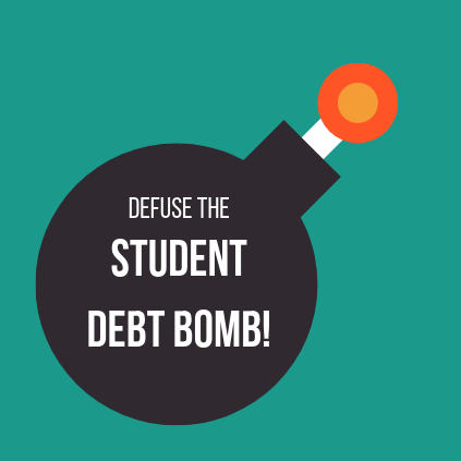 #studentdebtbomb is a project dedicated to restoring bankruptcy protections to student borrowers, brought to you by @NACBAorg. #HR2648 #S1414
