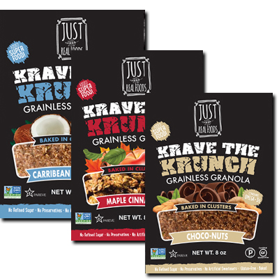 Here at Just Real Foods we have a real passion to create and develop products with all-natural ingredients and to sweeten our products without adding sugar!
