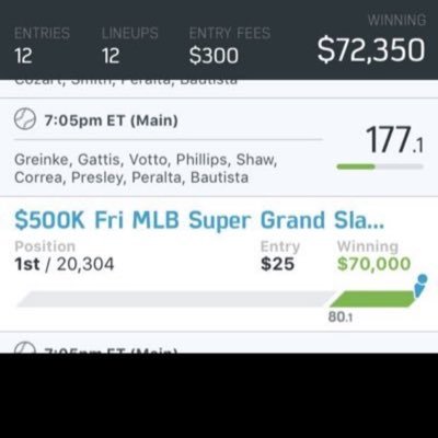 NBA, MLB, and NFL DFS lineup provider. Message me to join! Fanduel and Draftkings!!