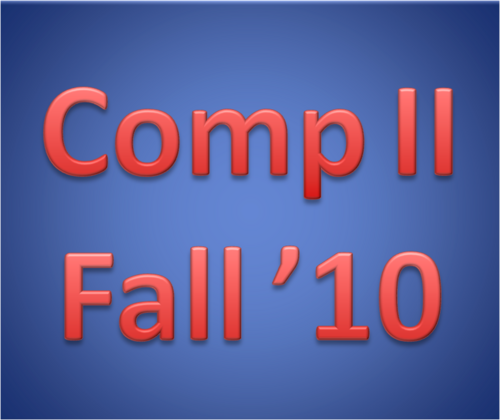 comp2_fall10's profile picture. Twitter home for students of Comp II at ITT Tech -- Fall 2010!