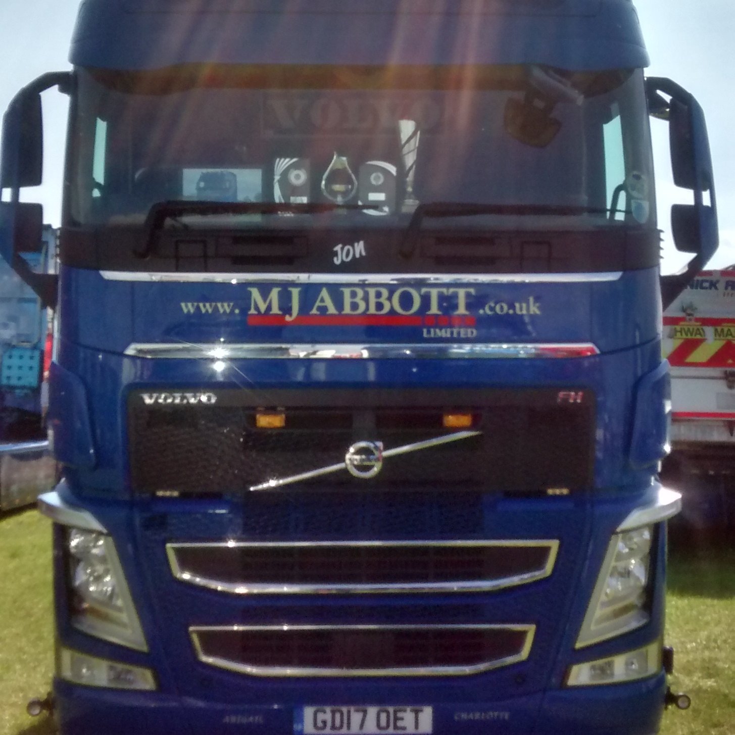 Steering wheel attendant and truck show supremo at M.J. Abbott Ltd.