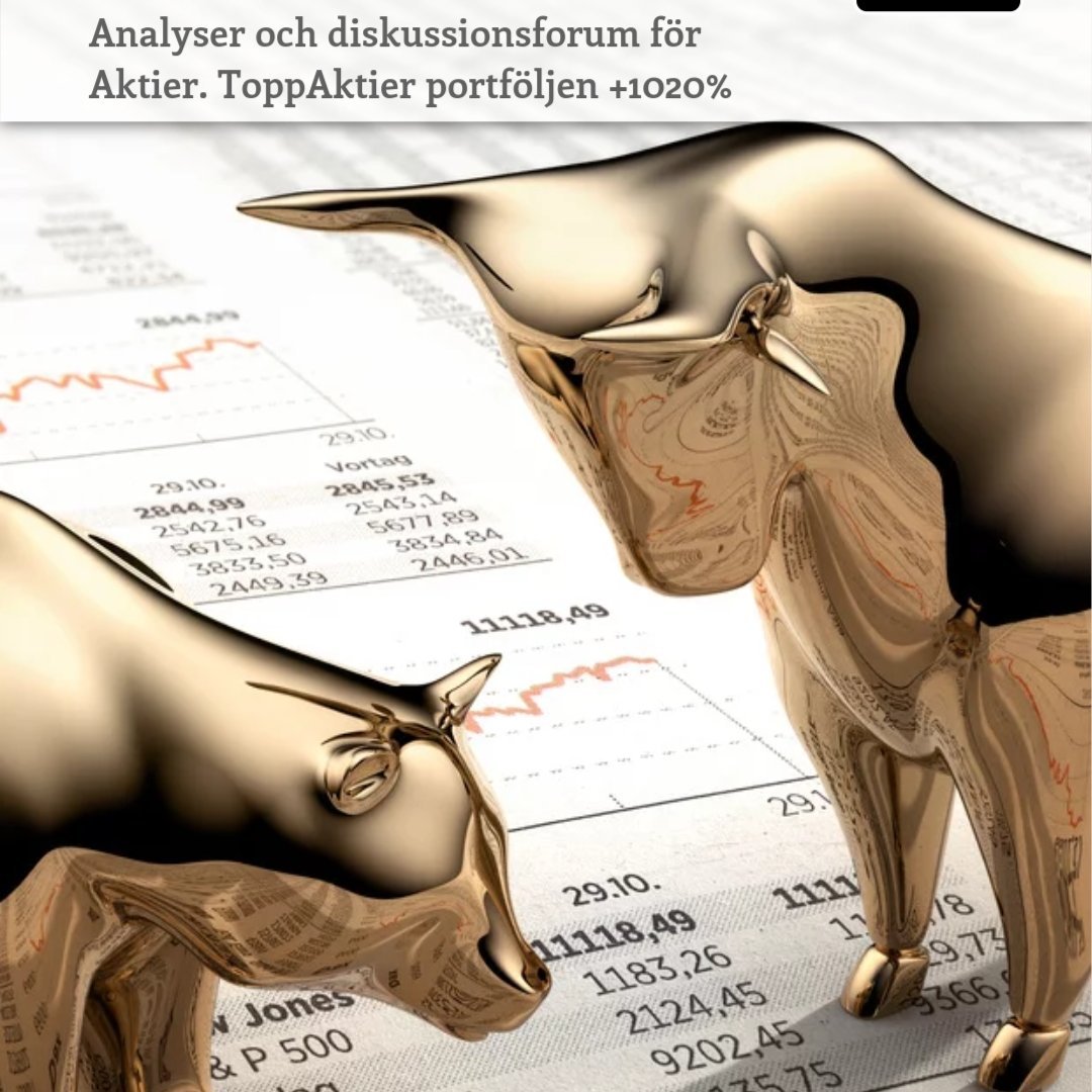 Har 25 års erfarenhet av aktiehandel och driver https://t.co/4OMbyeWhuE Diskussionsforum för Aktier och analyser. ToppAktier portföljen +1150% sedan år 2015.
