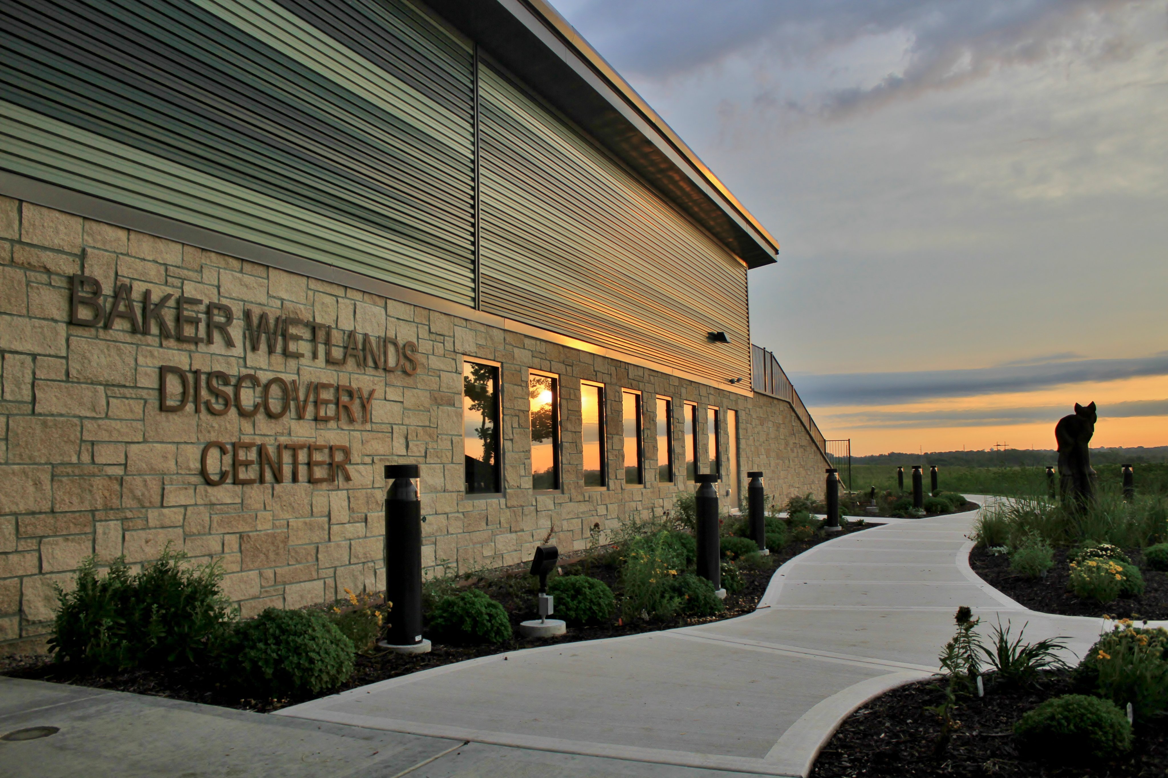 The Baker Wetlands Discovery Center features live animals, informational displays, year-round programming, and 11 miles of hiking and biking trails.