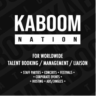 Entertainment Consultancy Agency 🎙 🎶 || Worldwide Bookings & Artiste Liaison 🌎 || Exclusive Entertainment Content ||aaron@kaboomnation.net || 876.843.2580