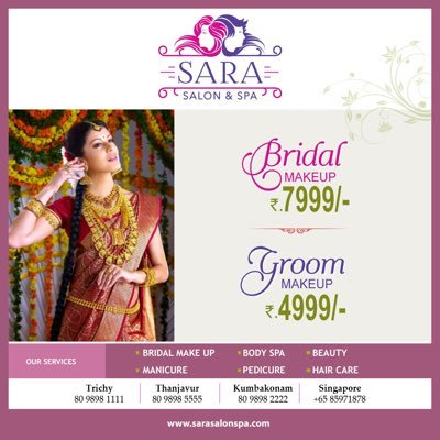 Sarasalonandspa's profile picture. When Sara Salon & Spa entered the Indian Market our vision was clear. To create a revolutionary beauty and Spa concept that would appeal to the thinking Unisex.