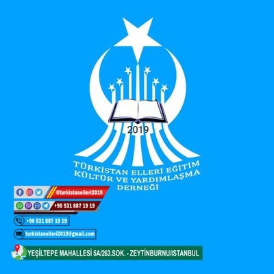 TÜRKİSTAN ELLERİ EĞİTİM KÜLTÜR VE YARDIMLAŞMA DERNEĞİ
YEŞİLTEPE MAHALLESİ 5A/263.SOK. - ZEYTİNBURNU/ISTANBUL