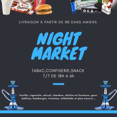 Nouveau concept épicerie/snack de nuit en livraison 18h-6h 👻: nightmarket80 Instagram : nightmarket80_