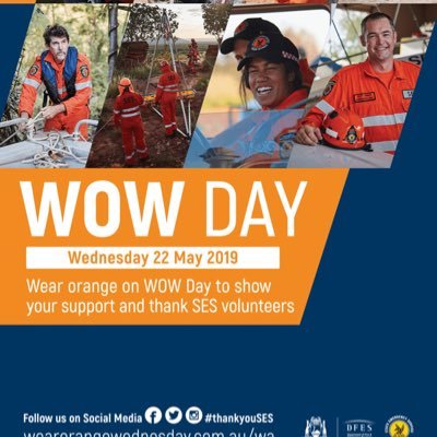 SES week thanks the dedicated volunteers who assist the community in times of need. Think orange, Thank orange! Wear orange on Wednesday 22nd May
