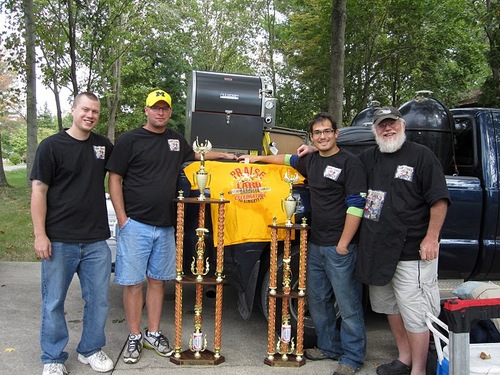 Matt, Brian, Jon, & Russ: BBQ team from IL.  Love BBQ'n, traveling, and meeting other BBQ & grilling enthusiasts. Hope to see you at the next competition!