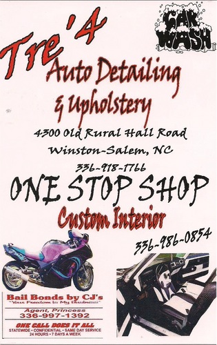 WINSTON-SALEM, NC

CUSTOMIZED
-PAINT JOB
-RIMS & TIRES
-INTERIOR
-STEREO'S
-etc...