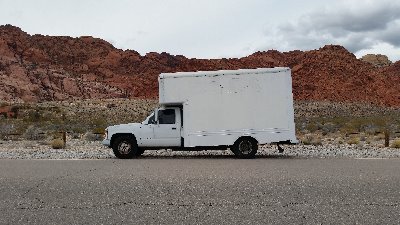 boxtrucksurpris's profile picture. Two guys a lady and their furry baby girl traveling around in a 1994 GMC C3500 14’ Uhaul box truck with a 454 7.4 liter engine #BoxTruckLife #BoxTruckConversion
