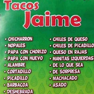 Tacos Jaime con tortillas recién eche citas