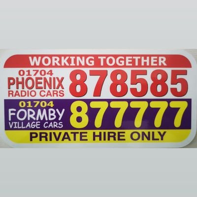 Formby Village & Phoenix Cabs your Local taxi service. 
Local or Long Distance
Pre Bookable Service cars and Mini Buses 
01704-877777 or 01704-878585