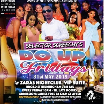 Promotion is what we do best!!! #teamdoup 
Do Up Fridays Every Friday at Zara Night Club Broad Street!!
Ladies FREE before 12am