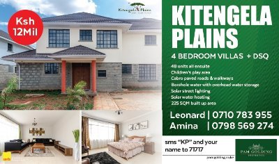 Kitengela Plains
Situated ideally in the heart of the growing
Kitengela Suburbs, Kitengela Plains is a gated community consisting of 48 modern townhouses