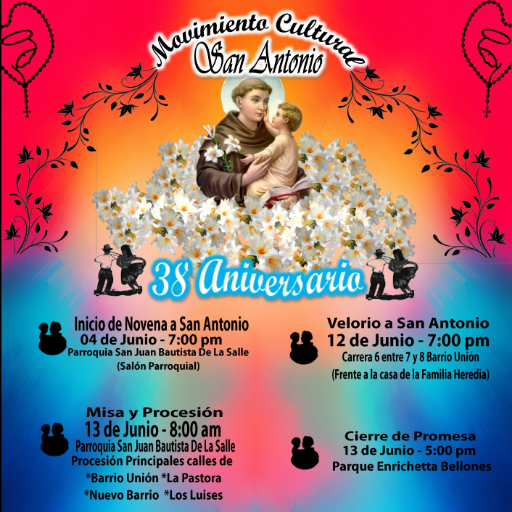 Mov Cultural, dedicados a formar, difundir los Sones de Negro (tamunangue), y tradiciones venezolanas, devotos de San Antonio de Padua y Maria Santisima.