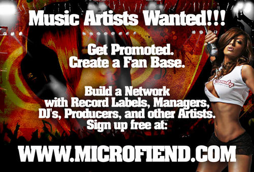 IAmMicrofiend's profile picture. http://t.co/HnzDZi68KF is the #1 Music Artist’s Social Network in the U.S. where music artists can promote their music and collaborate with other artists.