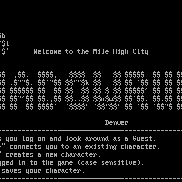 A consensual text based hallucination of Shadowrun: Denver. 3rd Edition Rules.
 Login at https://t.co/3LJeJmjU2Z Port: 1999