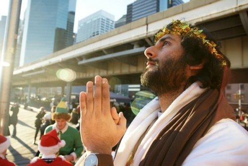 the real Santacon Jesus.  bringing my Santa children into the light.