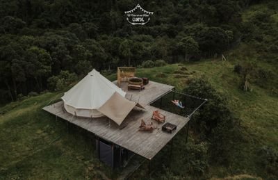 Glamping ubicado en la frontera con una reserva natural ubicada en un bosque andino de niebla, en Villamaria - Caldas