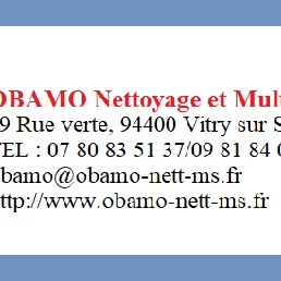 Obamo_nett's profile picture. OBAMO nettoyage toutes surfaces et multiservices est une entreprise spécialisée dans l’entretien complet de maisons privées, de locaux commerciaux, d'immeubles,