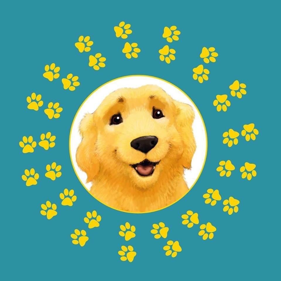 All im’paw’tant mutterings of 7 golden retriever therapy dogs providing Animal Assisted Intervention to patients at Southampton Children's Hosp. Book link below