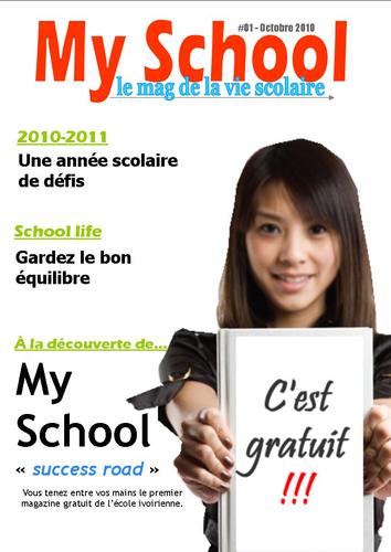 MY SCHOOL est un e-magazine édité pour élèves des lycées et collèges de Côte d’ivoire. C’est un pure player disponible en téléchargement libre