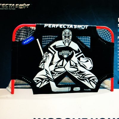 PerfectaShot Shooter Tutor Hockey scoring training device. The app creates flashing lights and helps with SCORING & increases your scoring confidence.