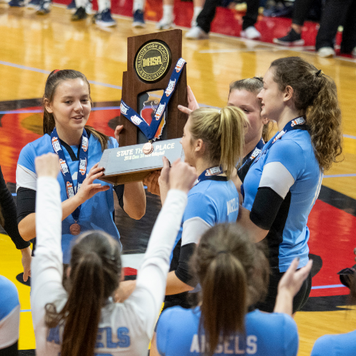 We Believe In Angels. 💙😇🏐 State champions 2003, 2008, 2009. State runners-up 2010, 2014, 2015, 2019. 3rd place 1986, 2006, 2018. 4th place 1998, 2005.