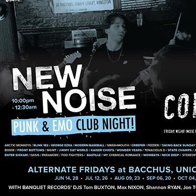 NewNoiseClub's profile picture. Punk / Emo / Hardcore club night. Fortnightly FRIDAYS at Bacchus in Kingston. Done by @banquetrecords