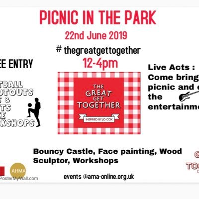 In this spirit of The Great Get Together, the AHMA are organising a free event ‘Picnic In The Park’ on Sat 22nd June in Stamford Park, Altrincham.