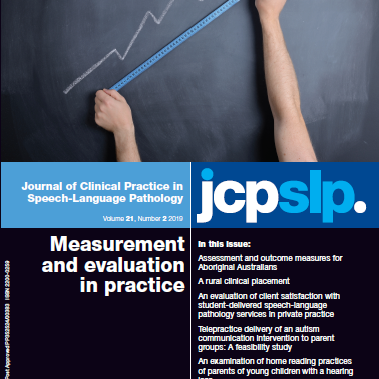 Journal of Clinical Practice in Speech-Language Pathology (JCPSLP) is @speechpathaus’s major clinical publication and provides a professional forum for members.