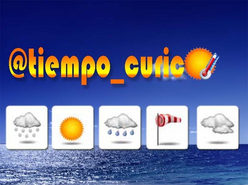 twiter dedicado al pronostico del tiempo de la ciudad de Curicó, Hora a Hora se actualiza indicando la Tº de La ciudad