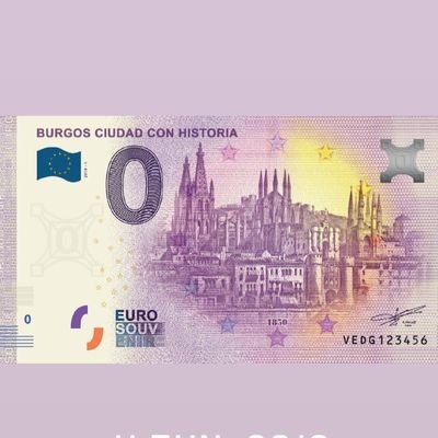 Nuevos Billetes 0 euros euro souvenir en Burgos.  Siguenos también en https://t.co/xSWkgWKkIy