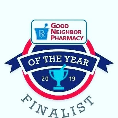 Good Neighbor Pharmacy of the Year 2019. Locally owned pharmacy bringing the highest personalized health-care available.
