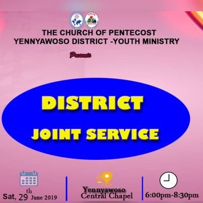 This is the official Twitter Account of COP Yennyawoso District, Youth Ministry ( Ksi). Youth! Arise and shine!!