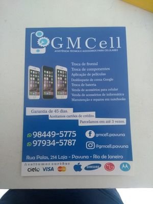 GM Cell Assistência Técnica em Celulares / contato: 98449-5775 / Rua Palas, 214 - Pavuna - Rio de janeiro.