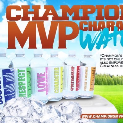 Champion’s MVP Character Water it not only Replenish you but Empowers you to reach your Greatness in Life ”PUTTING CHARACTER BACK IN YOU”....”GOT CHARACTER” 💧