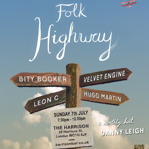 The Acoustic Folk Highway is a monthly resident night at The Harrison, Kings Cross, showcasing original music inspired by the Folk genre.