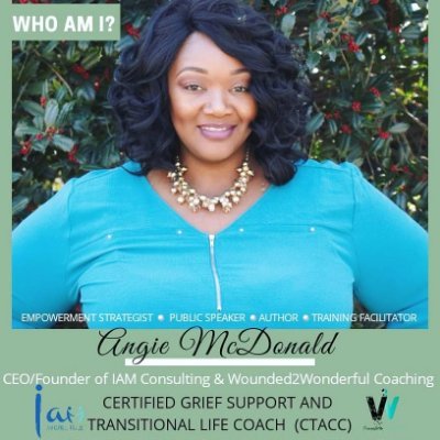Angie McDonald - CEO
Diversity Certified -
📚Published Author
Certified Life Coach, specializing in Grief & Loss and Transitional Support.