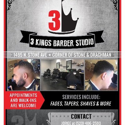 Co-owner/ Barber 
3Kings Barber Studio
Tucson, AZ 🌄