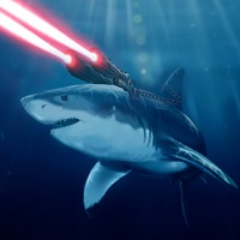 A 🦈 with at least one laser.