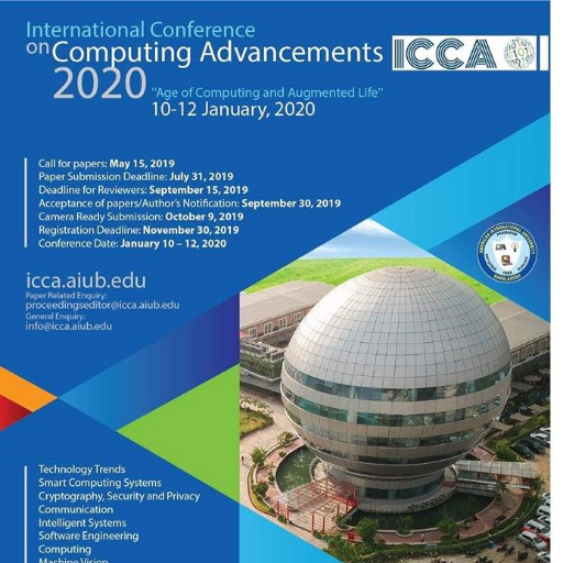 ICCA 2020 - International Conference on Computing Advancements. The first ever ACM SIGAPP in-cooperated conference in Bangladesh. https://t.co/Xrj0W6WDbf